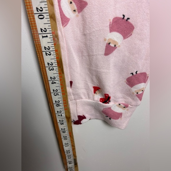 Kikit Pajama set Elf Santa Print M Soft Pants Top Long Sleeve Pink Stretch Pull - Picture 7 of 16